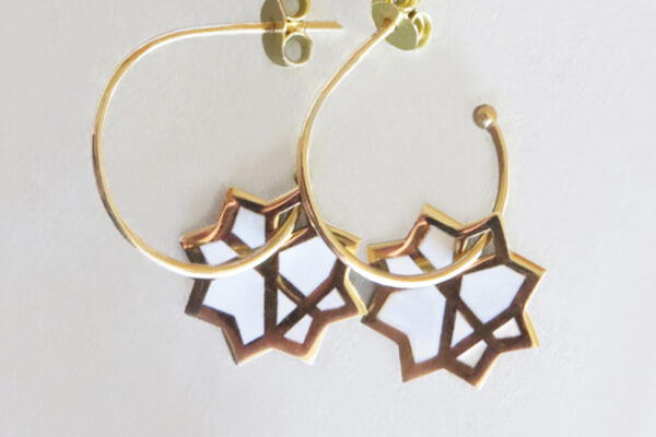 For hoops or necklaces
18k gold & enamel