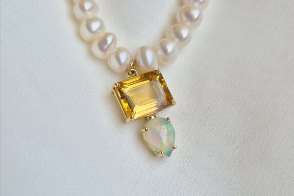 Citrine, opal & freshwater pearls