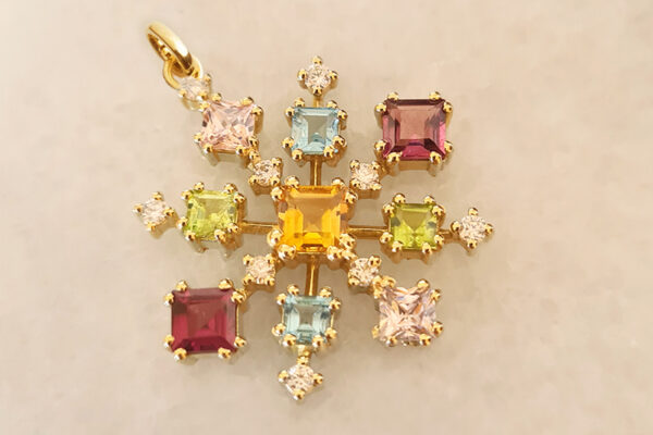 18k gold, citrine, peridots, tourmalines, garnets & moissanites